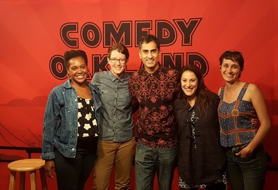 Group of friends with Comedy Oakland founder Samson Koletkar